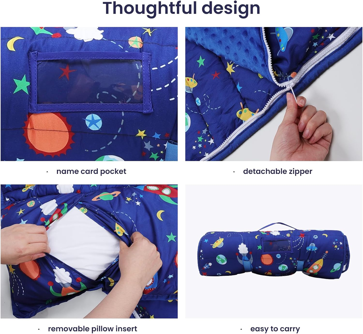 Kids Sleeping Bag Nap Mat with Pillow and Blanket