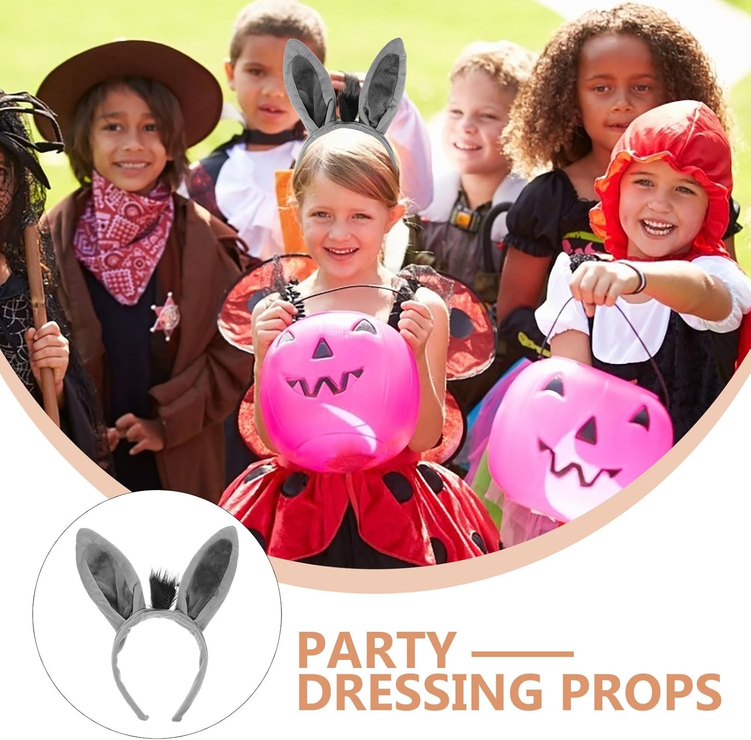 Vaguelly Donkey Ears Headband Costume Prop 1