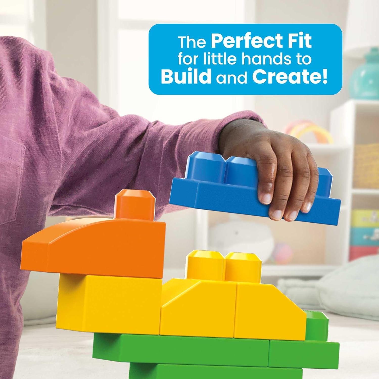 MEGA BLOKS First Builders Building Blocks Set 150 Pieces Blue Ages 1