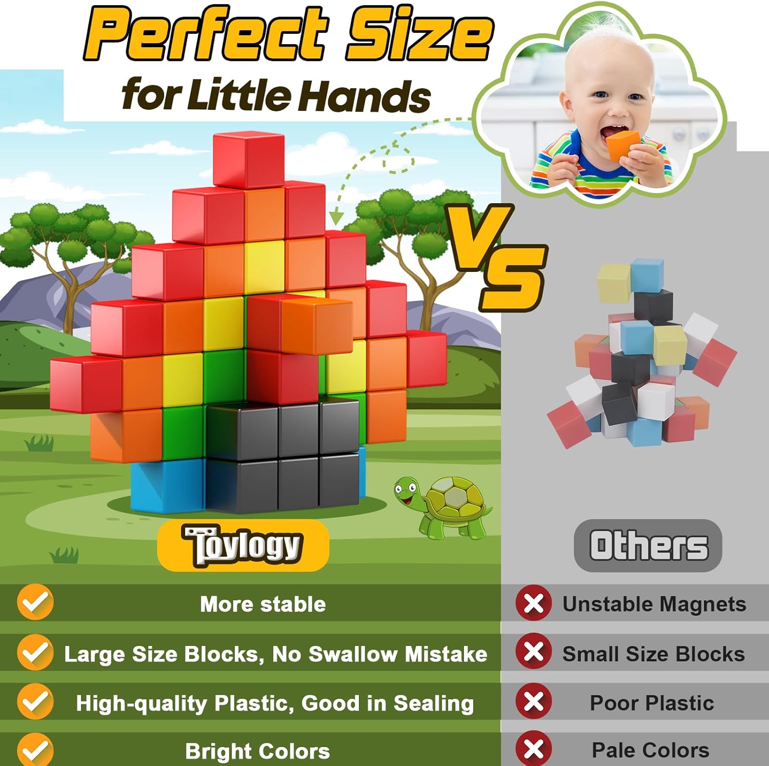 Toylogy 48PCS Magnetic Blocks for Toddlers