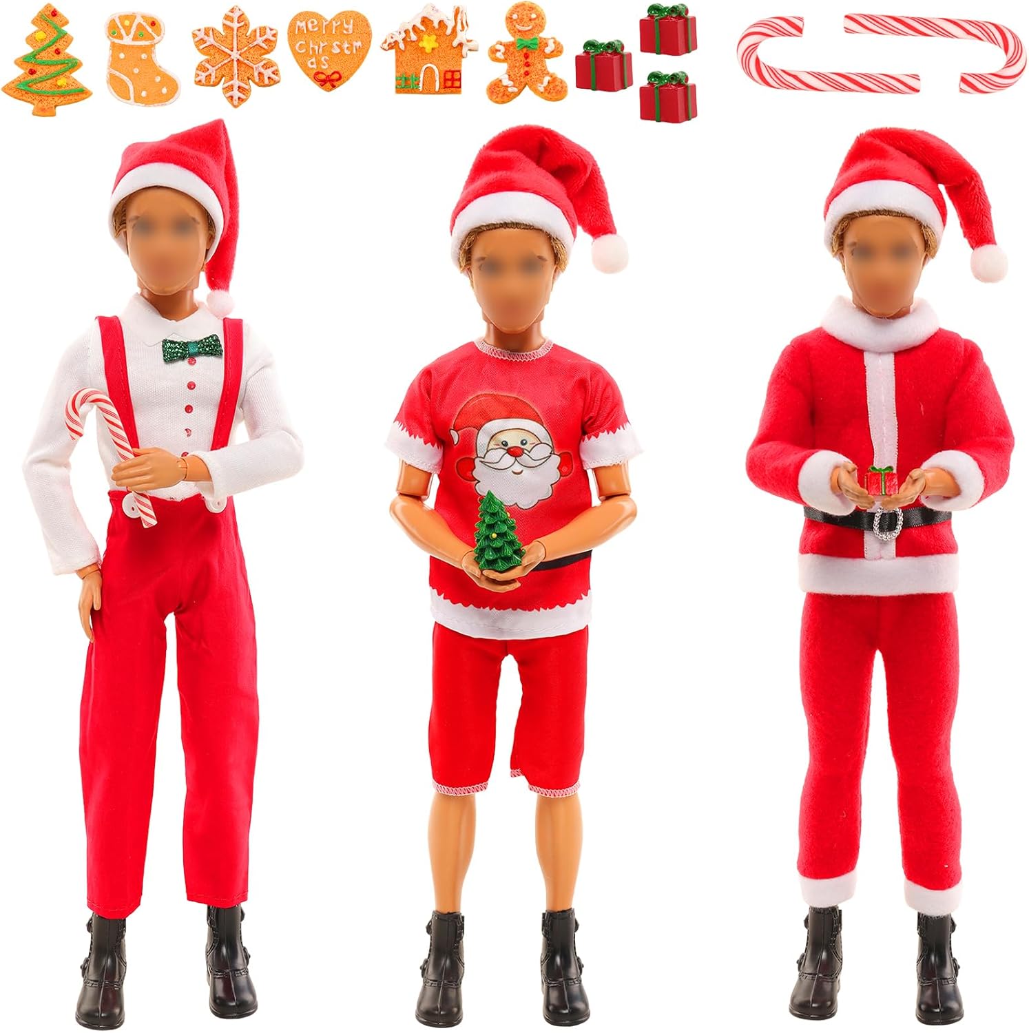 Miunana 12 Inch Boy Christmas Doll Outfit 17 PCS