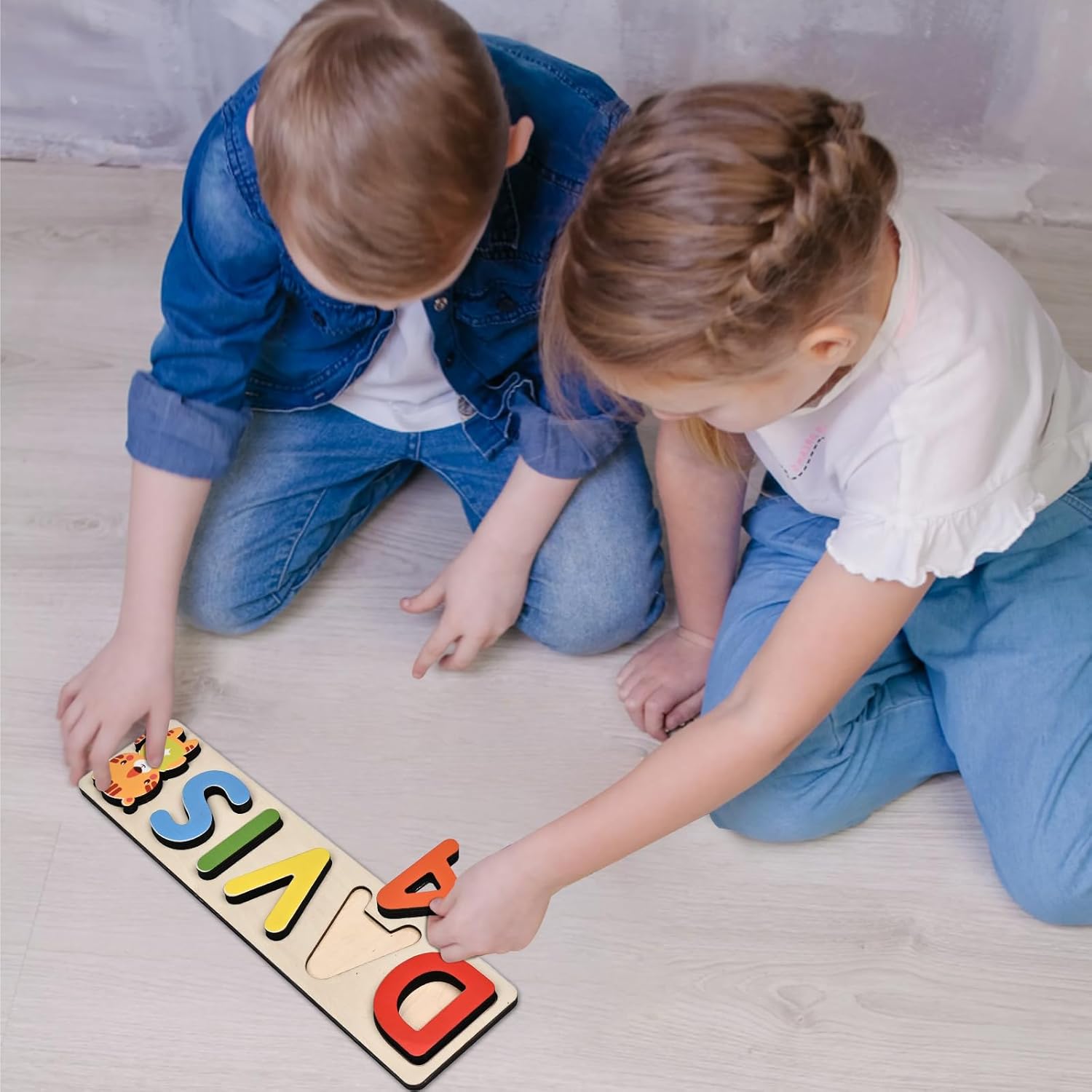 Vnque Personalized Wooden Name Puzzles for Kids 1