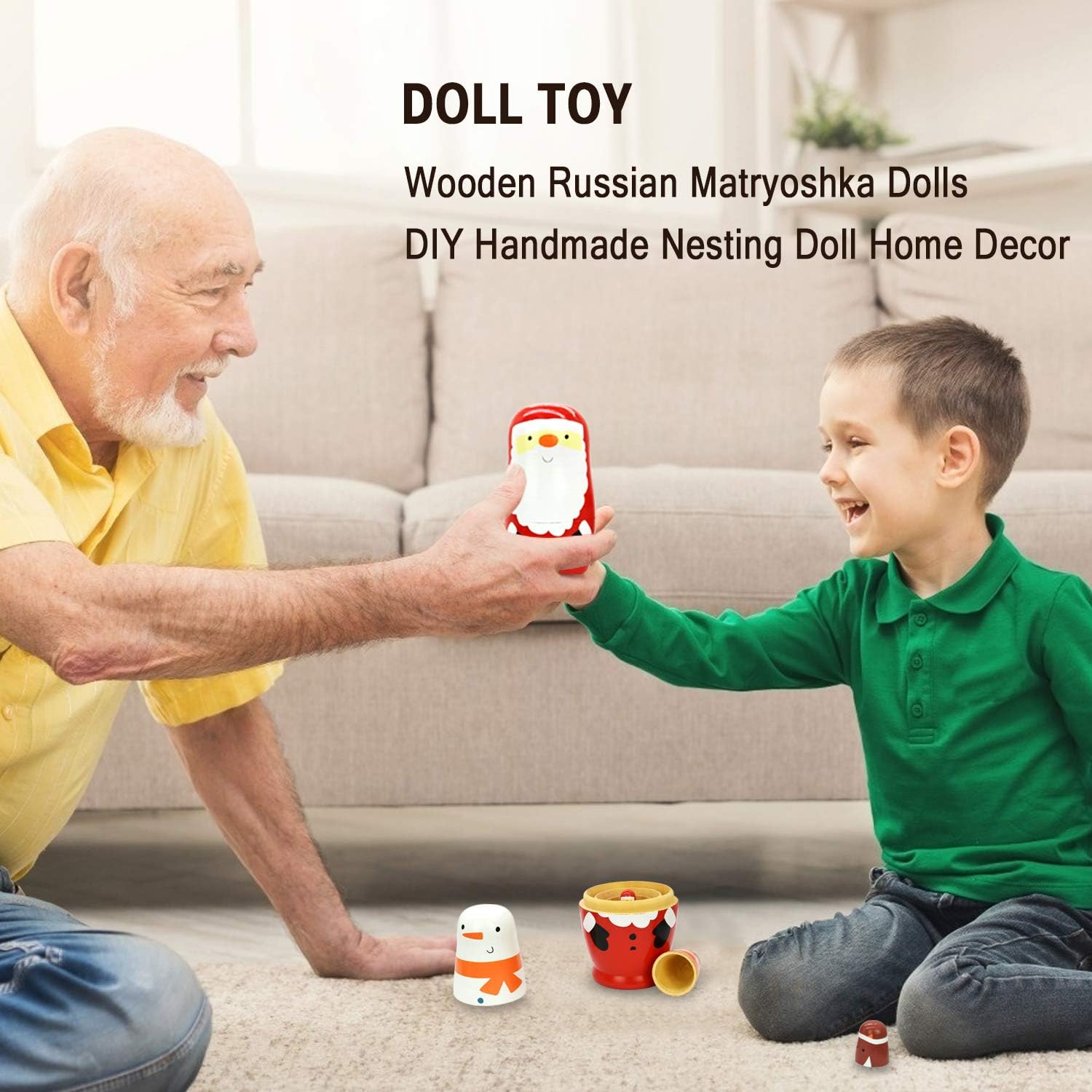 HYCLES Handmade Nesting Dolls Set 5pcs for Kids