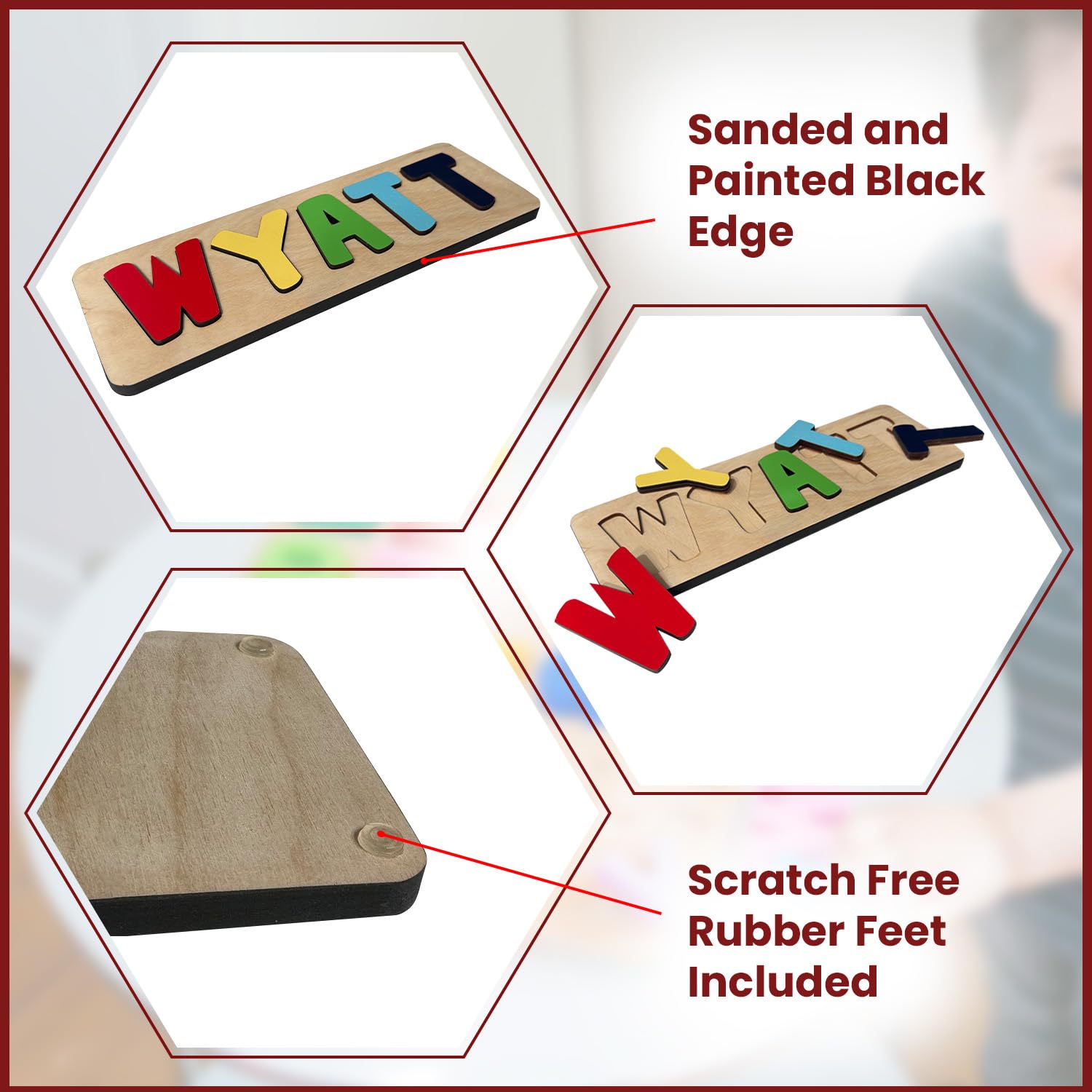Birds Wood Shack Personalized Wooden Name Puzzle for Kids