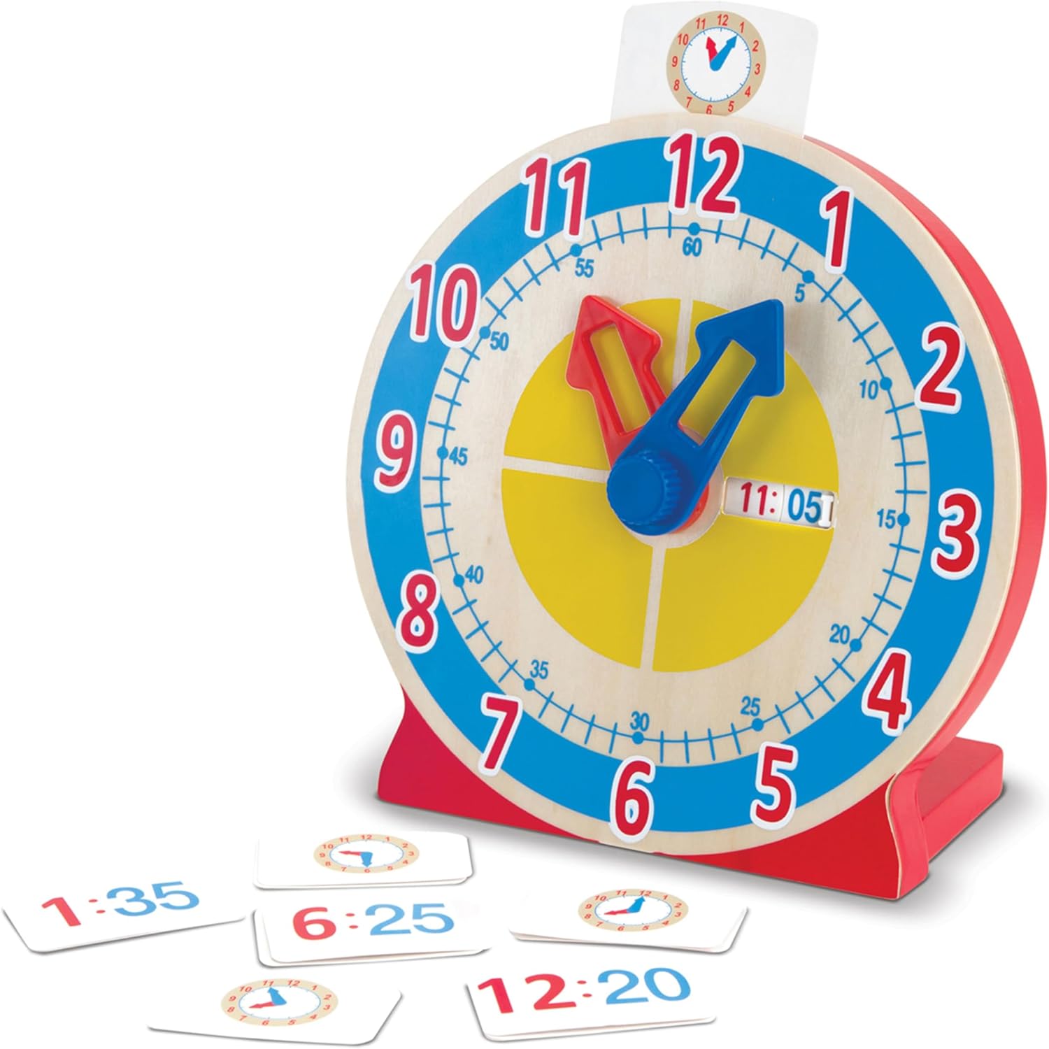 Melissa Doug Turn Tell Wooden Clock Red 1