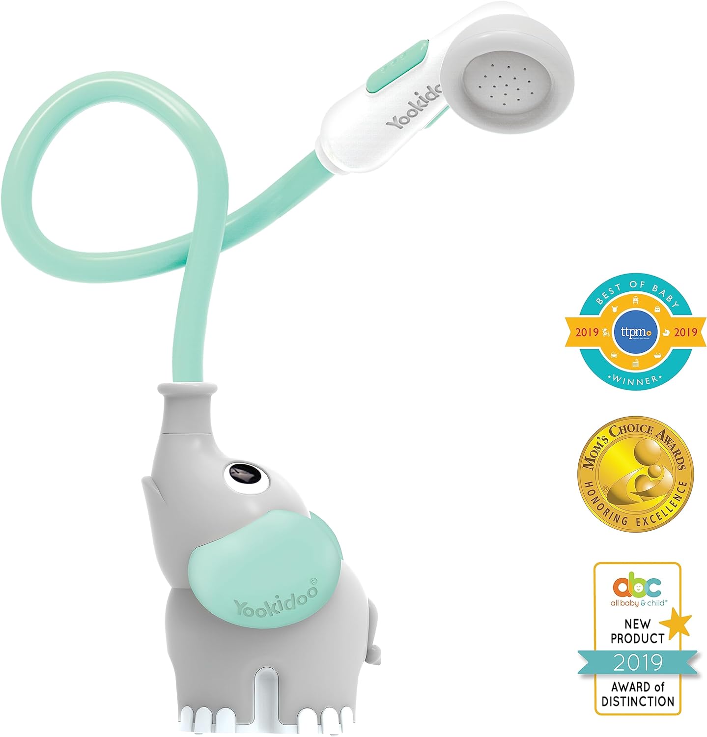 Yookidoo Baby Bath Shower Head - Elephant with Trunk Spout 1