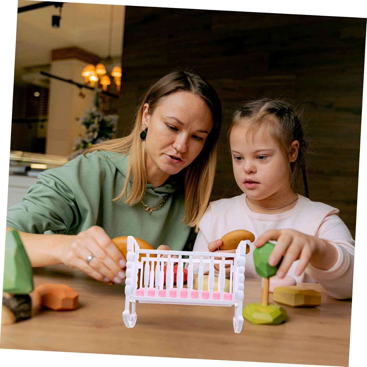 VICASKY Doll Cradle Shape Toy 2 Sets Educational Plaything