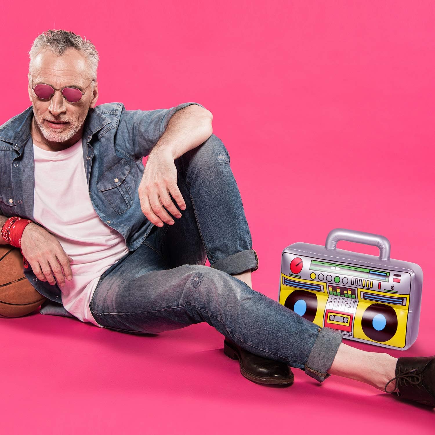 4 PCS Inflatable Boombox 80s 90s Party Decorations