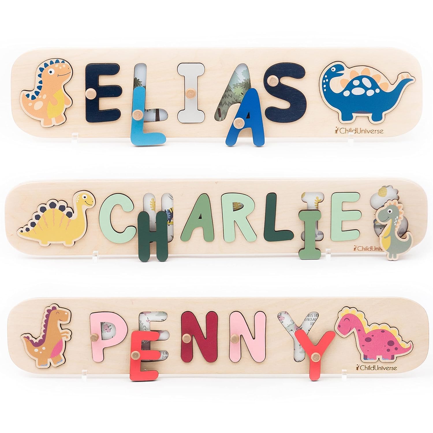Personalized Wooden Name Puzzle for Kids 1-3 Years Old