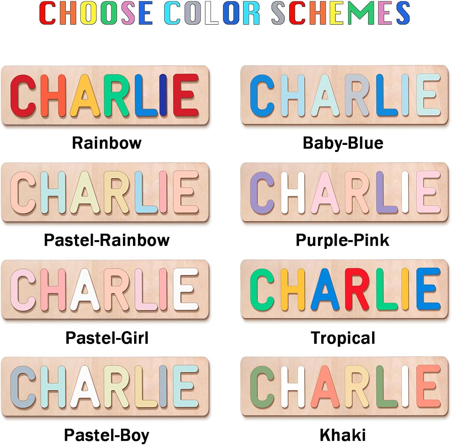 Personalized Name Puzzle for Kids Wooden Puzzle with Engraved Text