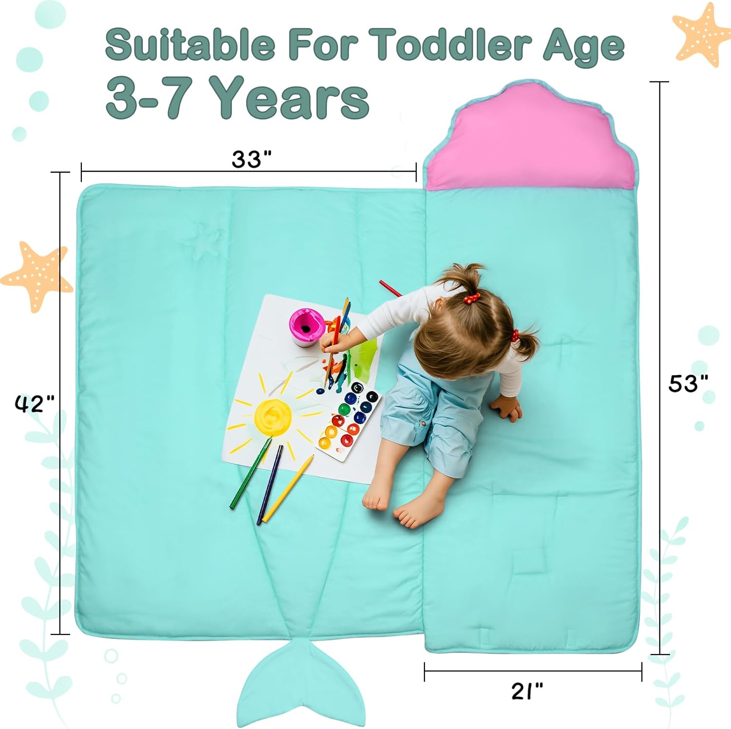 Cloele Toddler Nap Mat with Pillow and Blanket