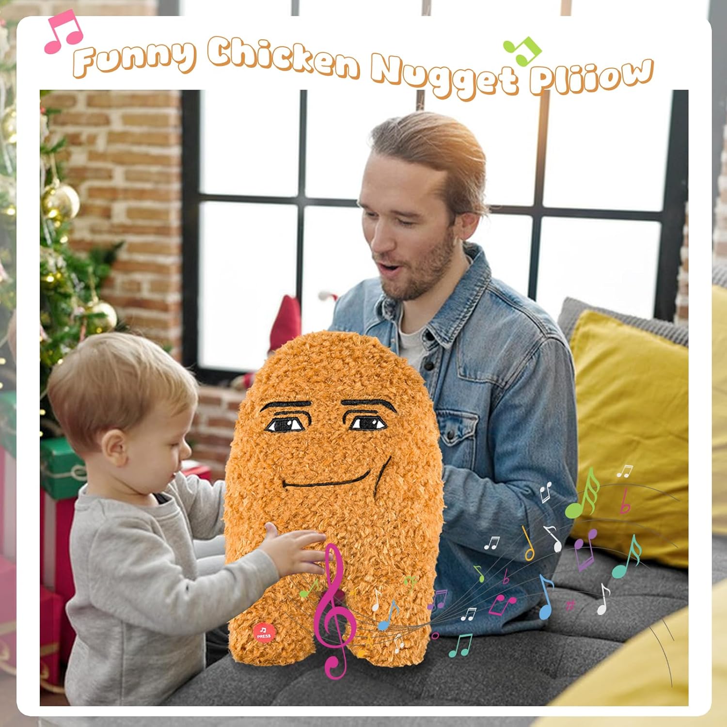 Gegagedigedagedago Plush Toy 157In Funny Chicken Nugget Singing Pliiow Stuffed Animal