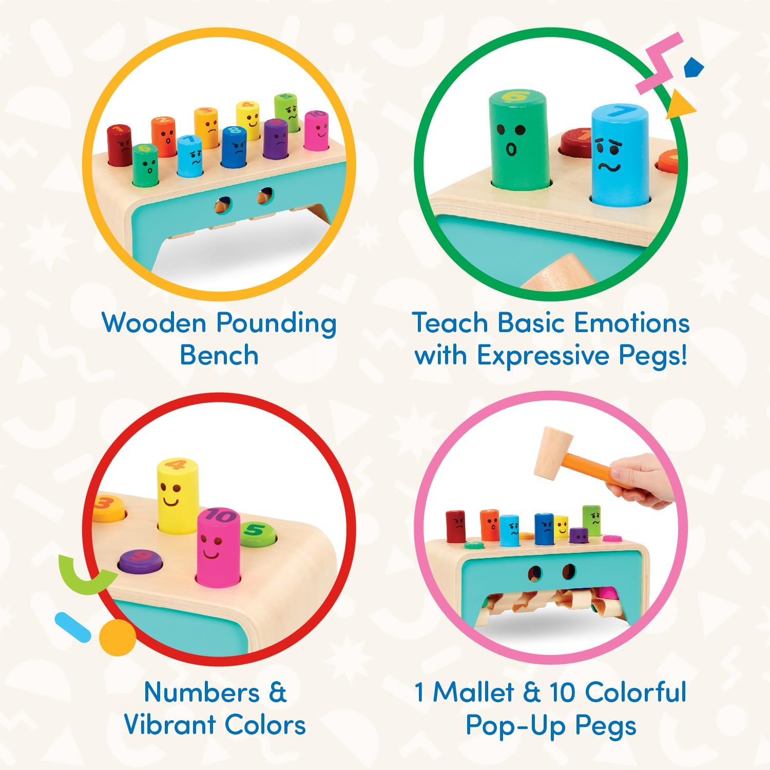 Battat Wooden Hammer Toy for Toddlers 1 Year 1