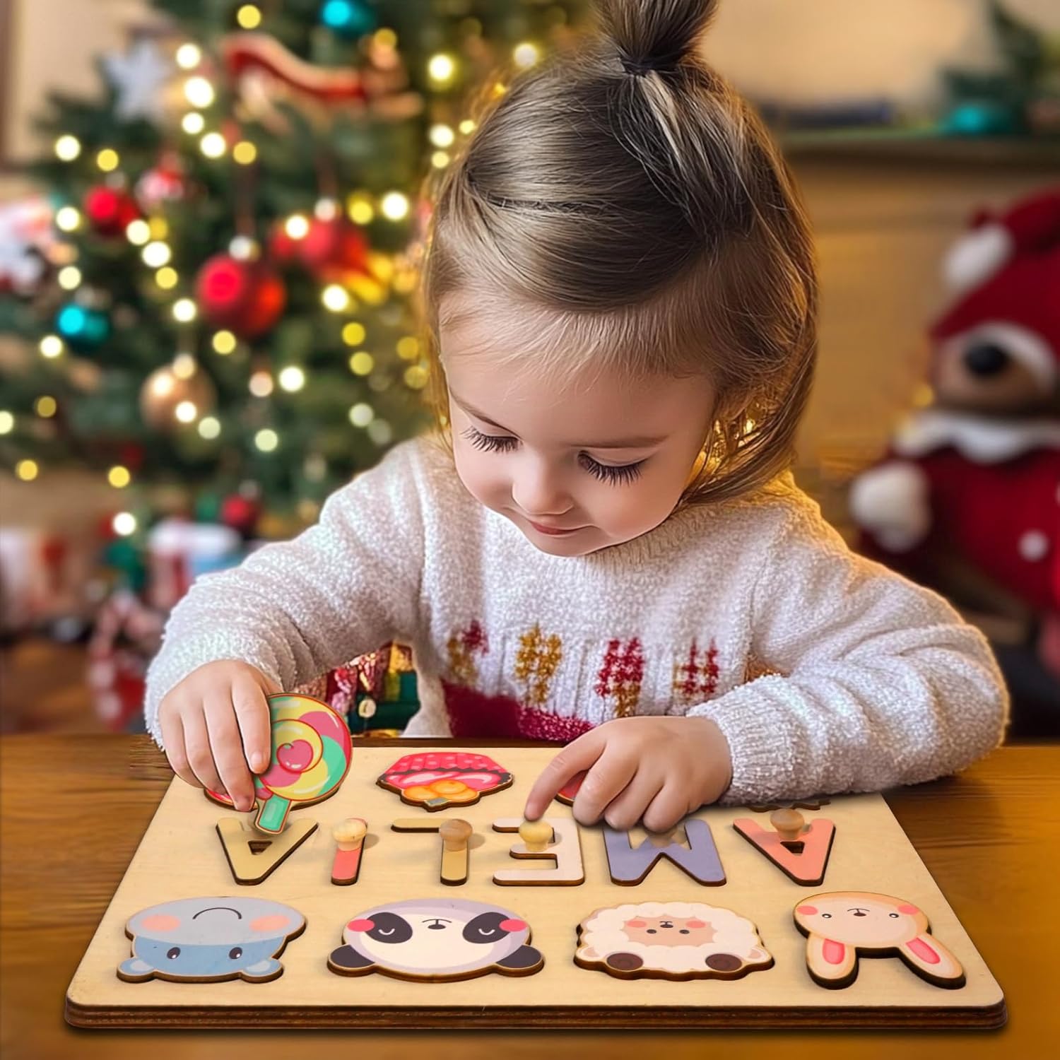Custom Wooden Name Puzzle for Kids - Montessori Toy