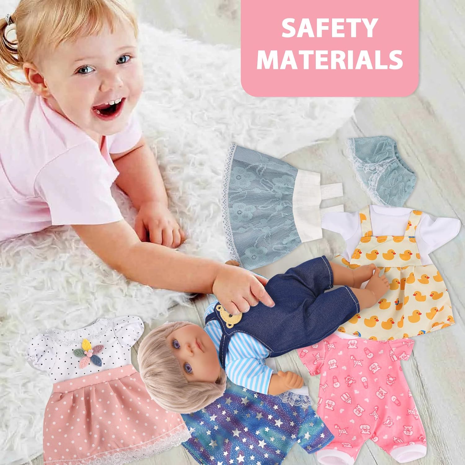 Digabi Girl Doll Clothes 8 PCS for 12 Inch Dolls