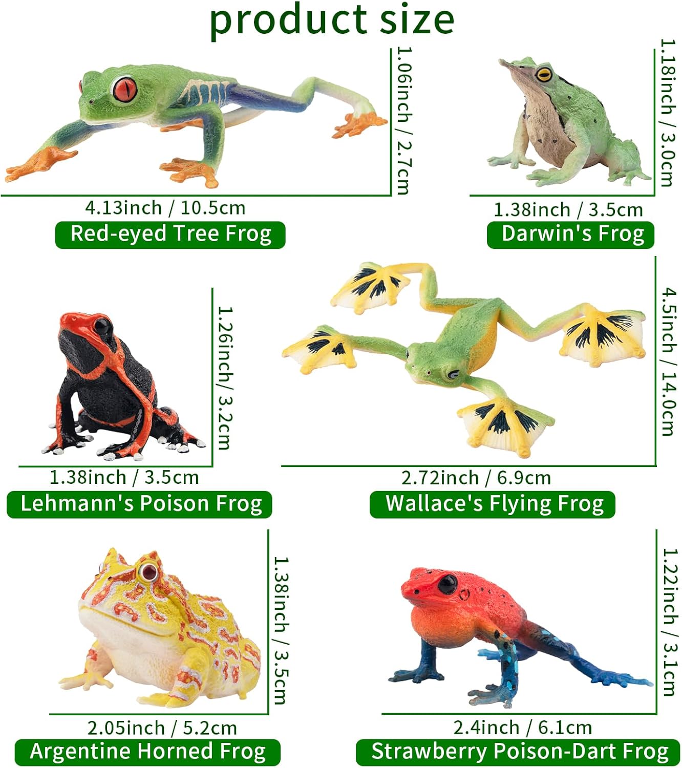 Toymany Frog Toy Figures 12PCS Realistic Playset