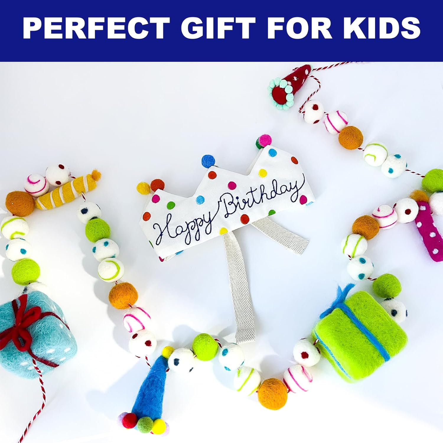 Meygajoe Hand Embroidered Birthday Crown for Kids