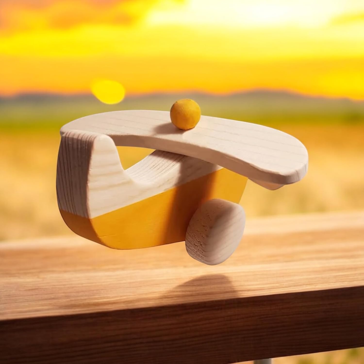 Wooden Airplane Toy for Toddlers Handmade and Safe