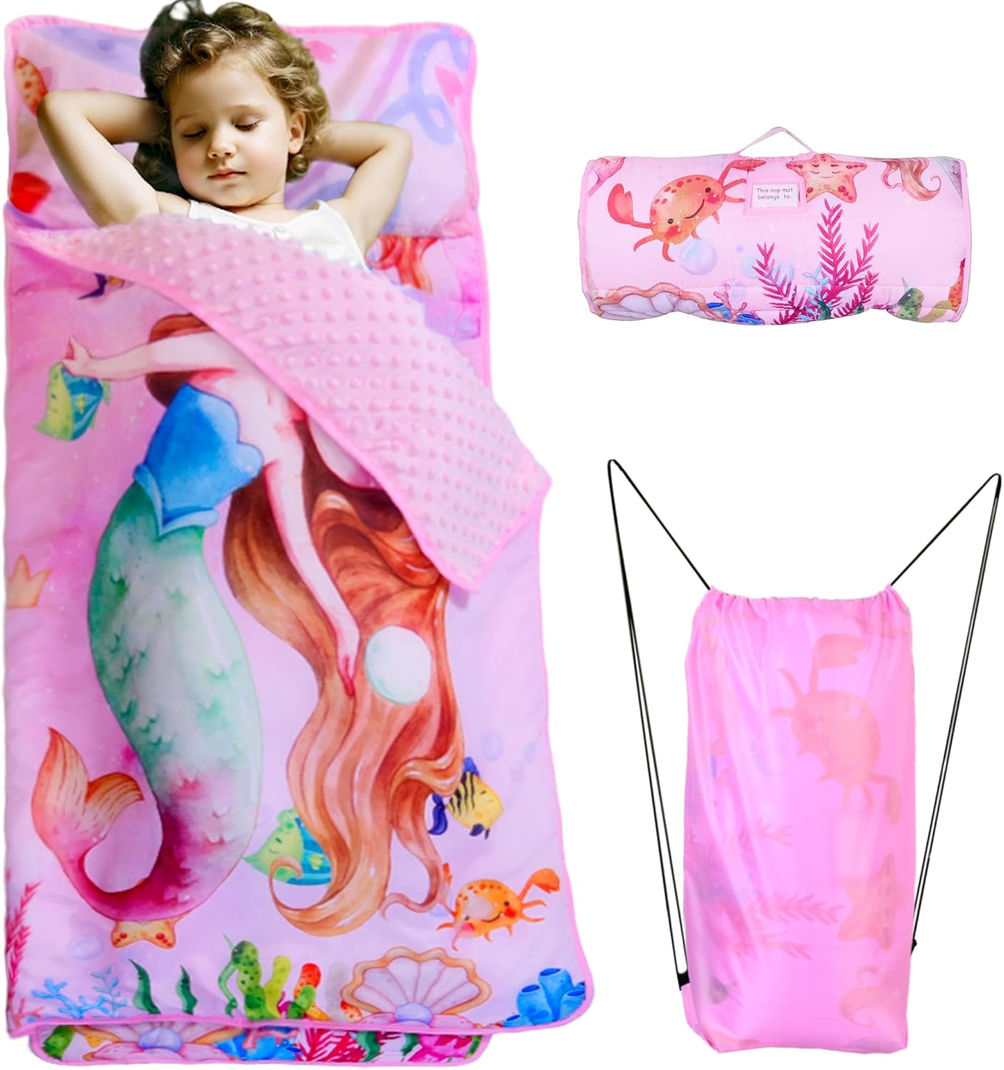 Lydaz Toddler Nap Mat with Pillow Blanket