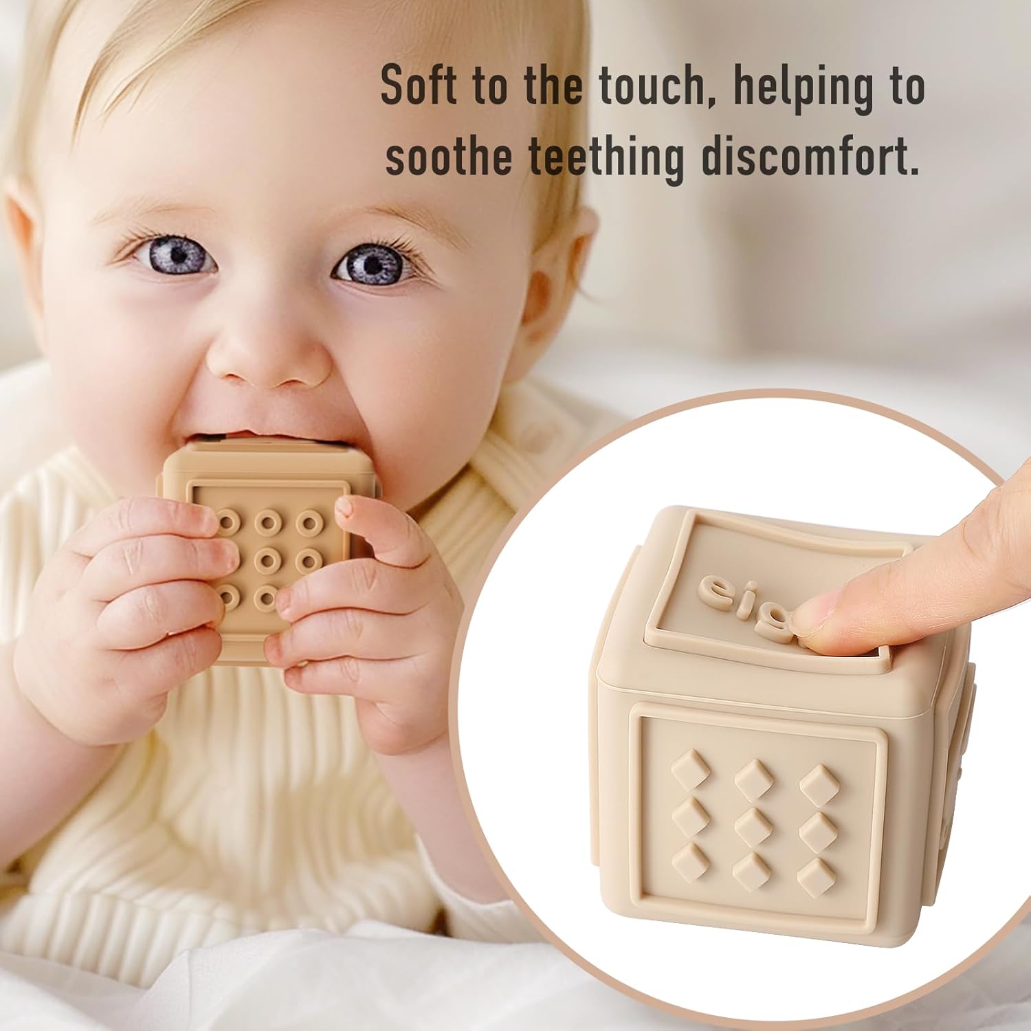 YIVEKO Silicone Baby Blocks - 8PCS Teething Stacking Toy