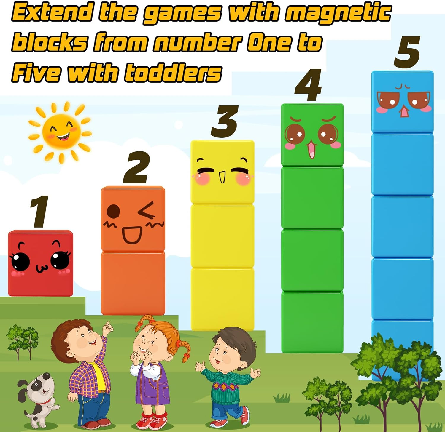 Toylogy 48PCS Magnetic Blocks for Toddlers