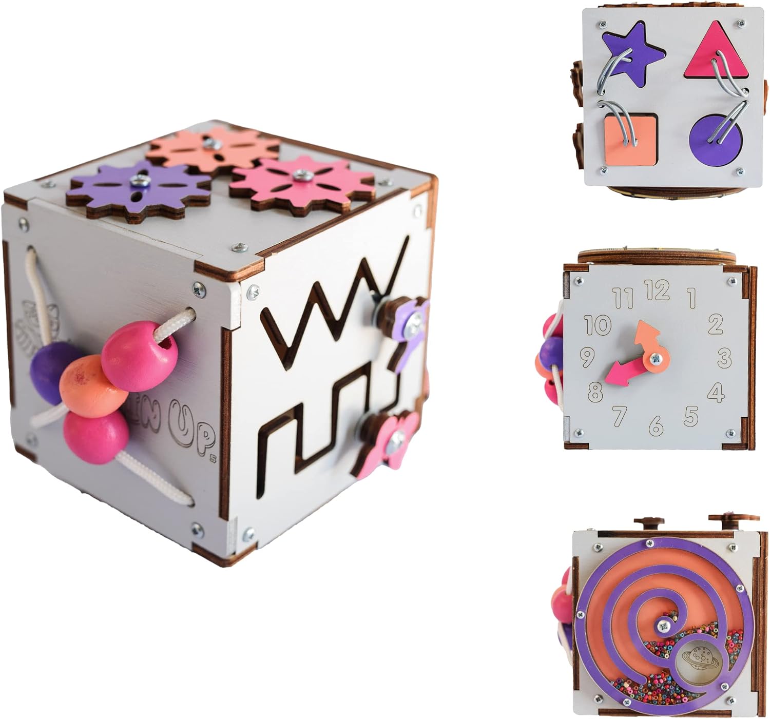 Busy Cube for Toddlers - 6-in-1 Montessori Learning Toy