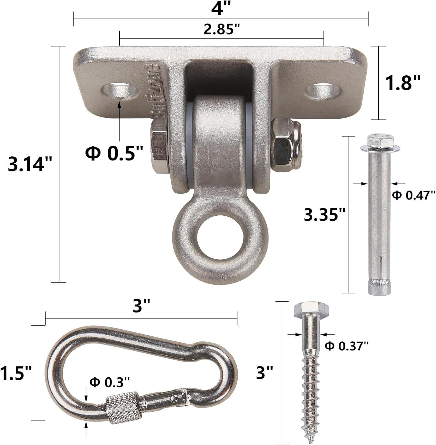 Butizone Heavy Duty Swing Hangers 304 Stainless Steel Set of 2 1