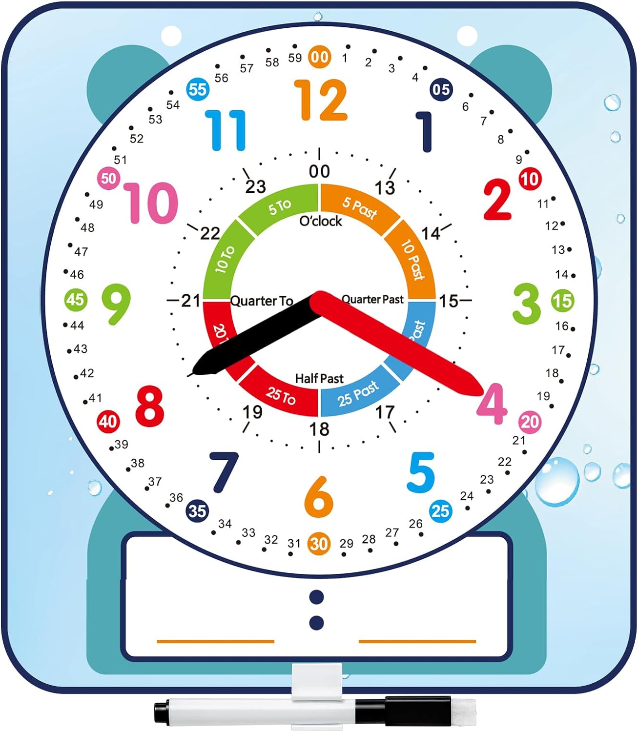 Cute Style 12 Magnetic Writable Teaching Clock