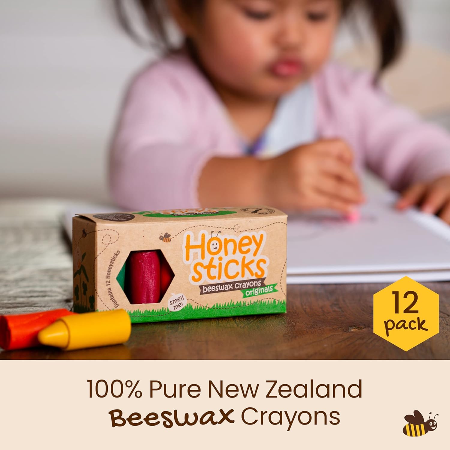 Honeysticks 100 Pure Beeswax Crayons 12 Pack 1
