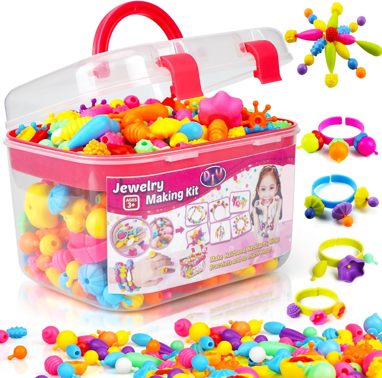 FUNZBO 520 Snap Pop Beads Jewelry Kit for Kids