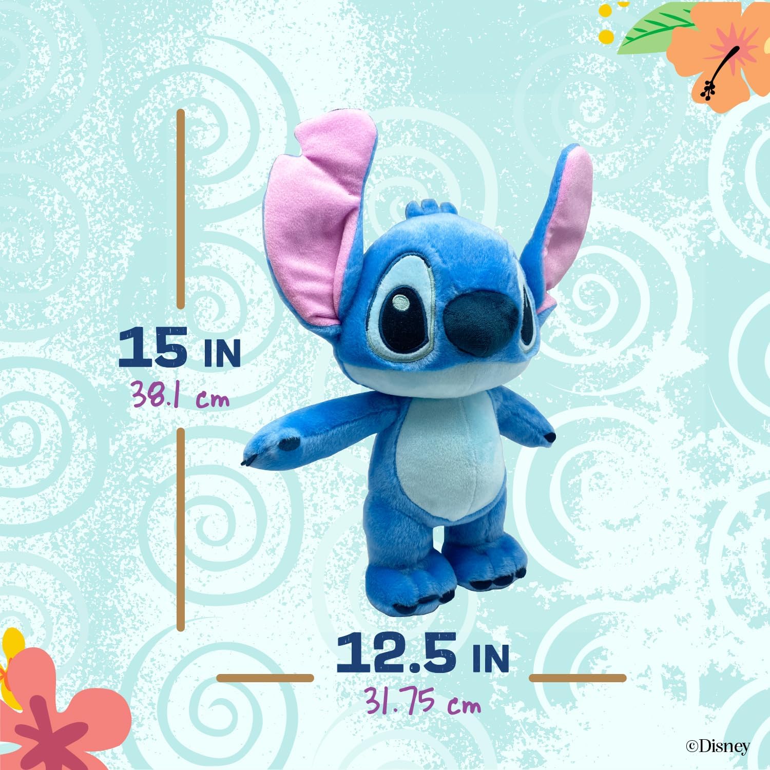 Disney Baby Lilo Stitch Plush Stuffed Animal - Blue Stitch 15 Inches