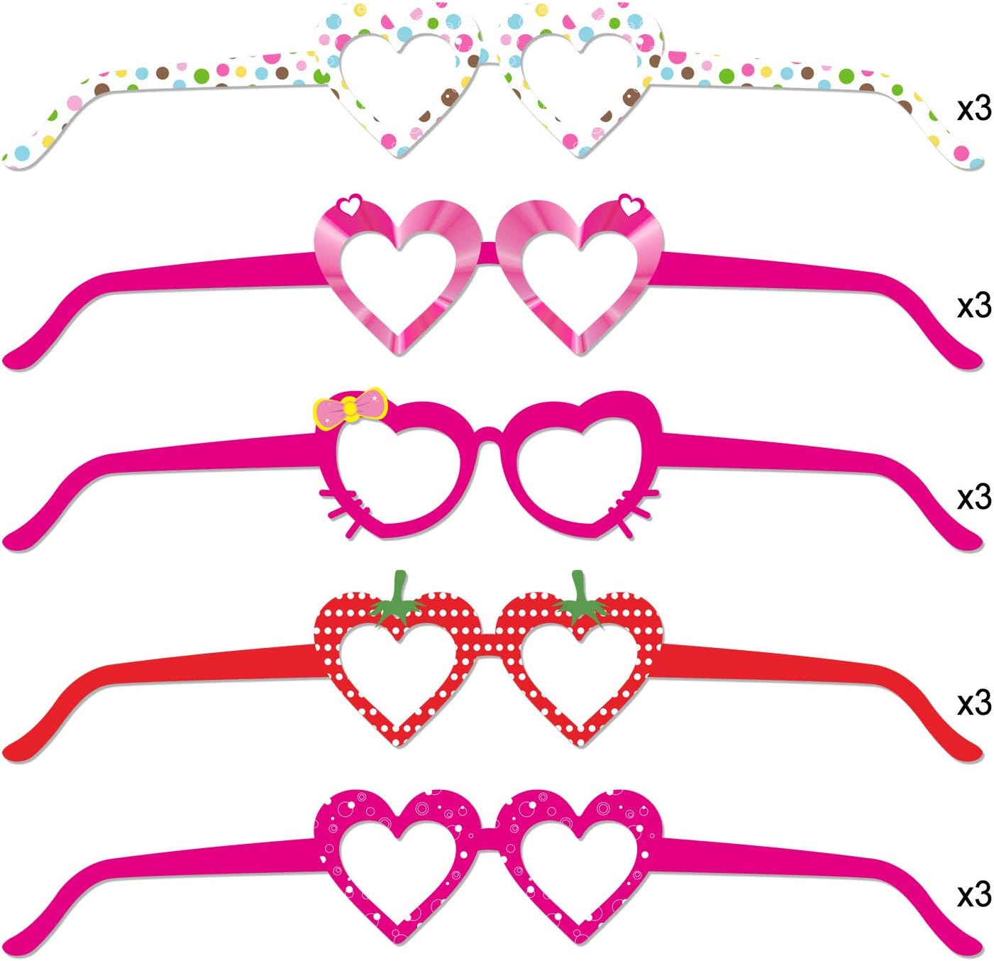 HOWAF Heart Shaped Party Glasses for Kids 27 Pack