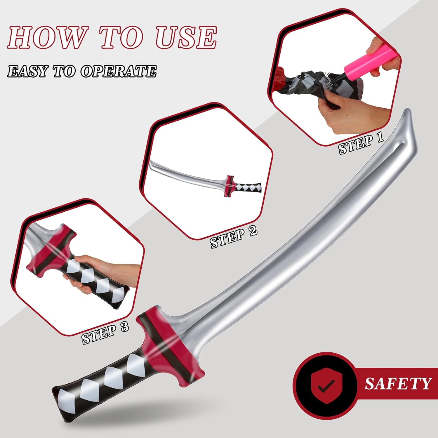 Whaline Inflatable Ninja Samurai Sword Toy Set