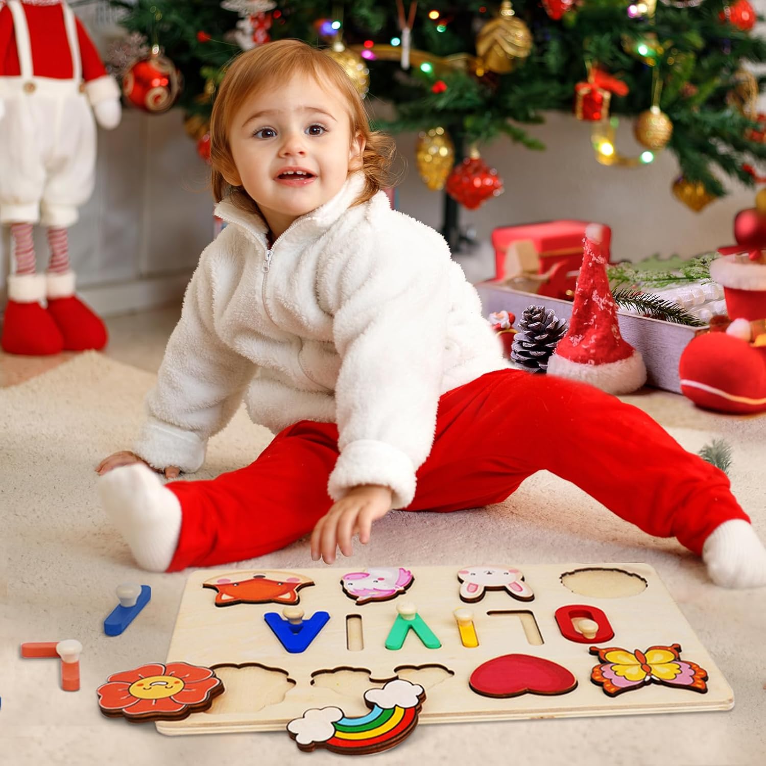 Personalized Name Puzzle for Kids - 1-3 Year Old Wooden Toy