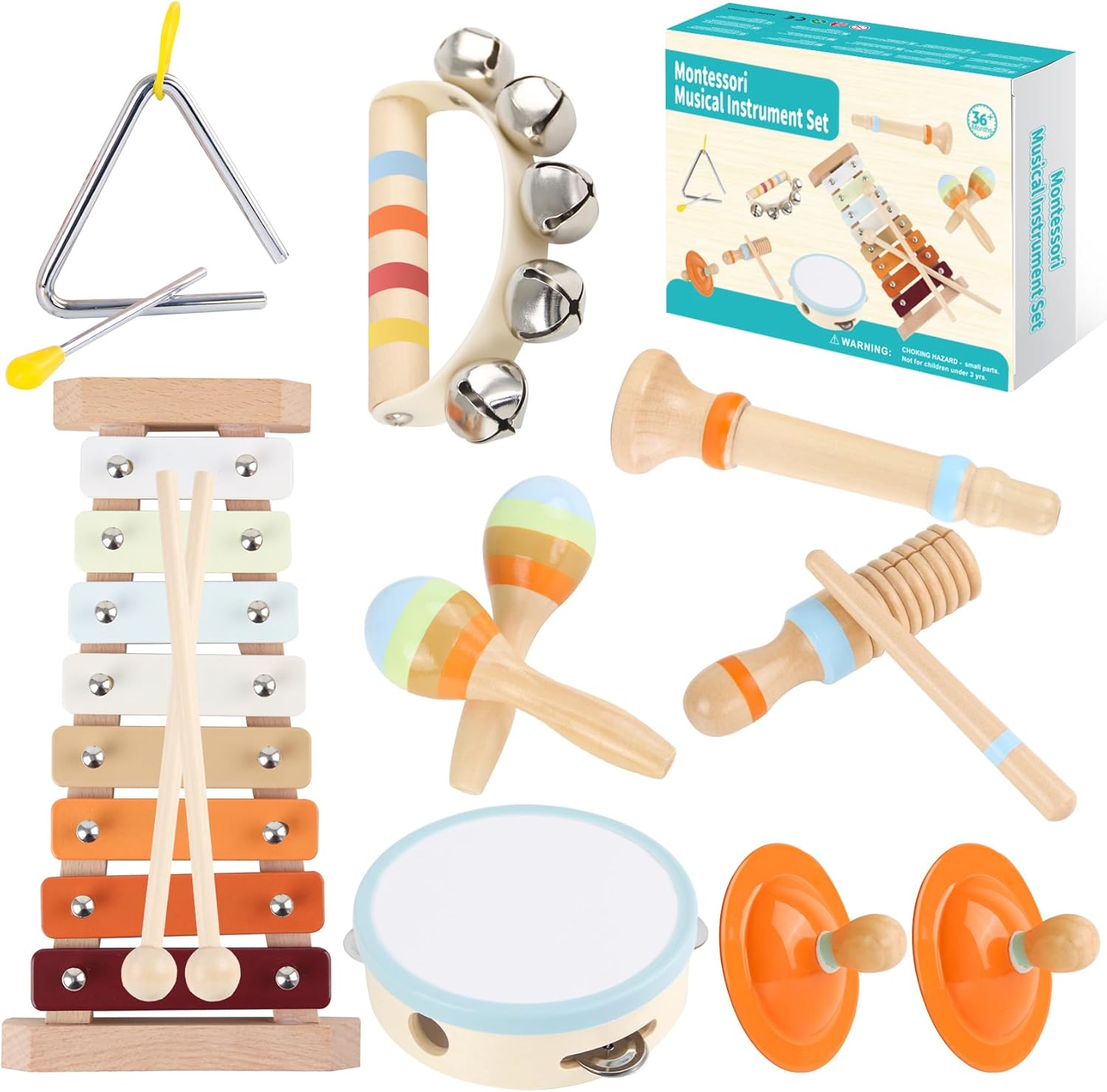Ranqibo Wooden Musical Instruments Set for Toddlers
