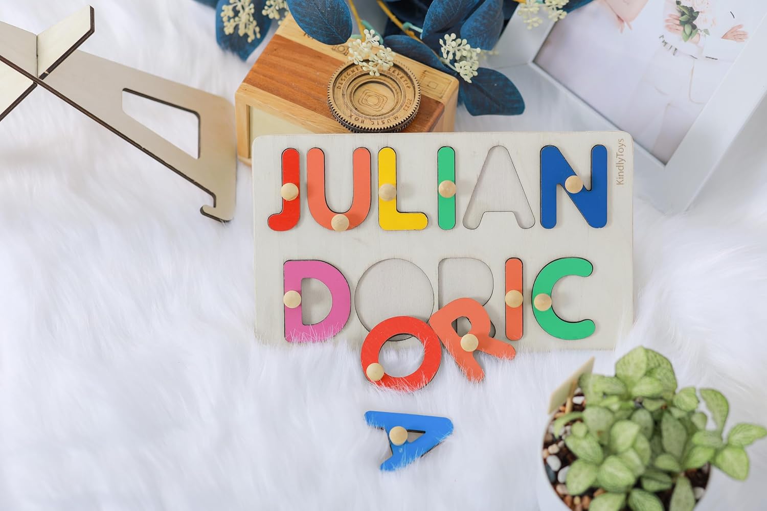 Customized Name Puzzle for Toddlers Wooden Busy Board