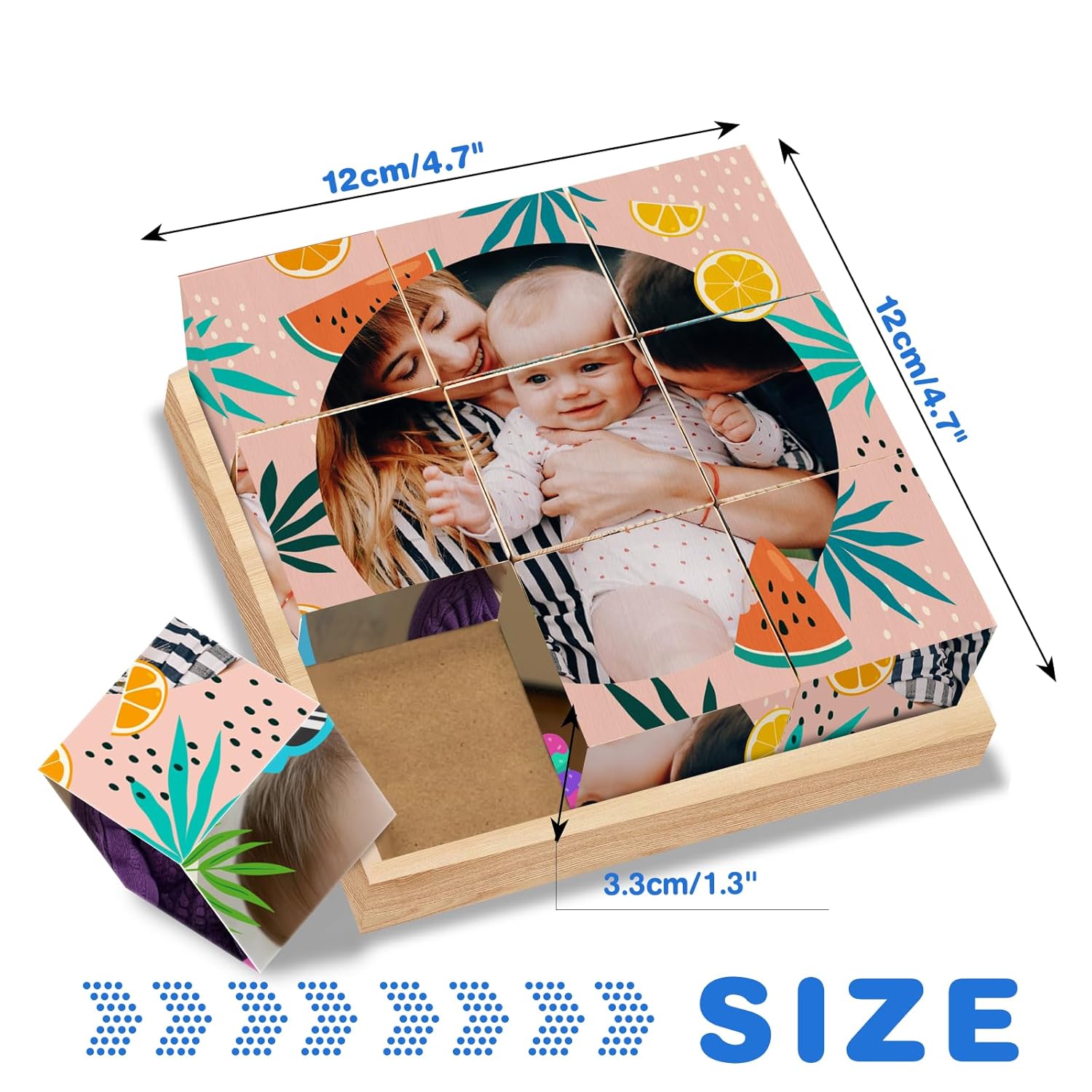 Personalized Wooden Cube Puzzles for Toddlers