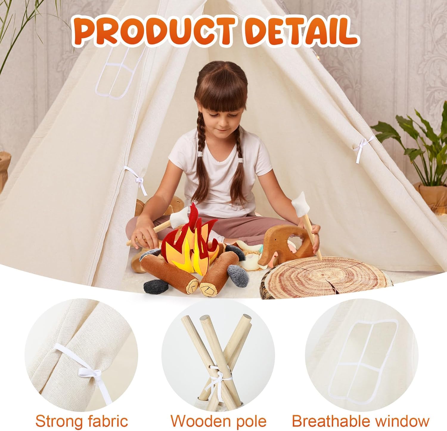 Kigley 27 Pcs Pretend Camping Play Set for Kids