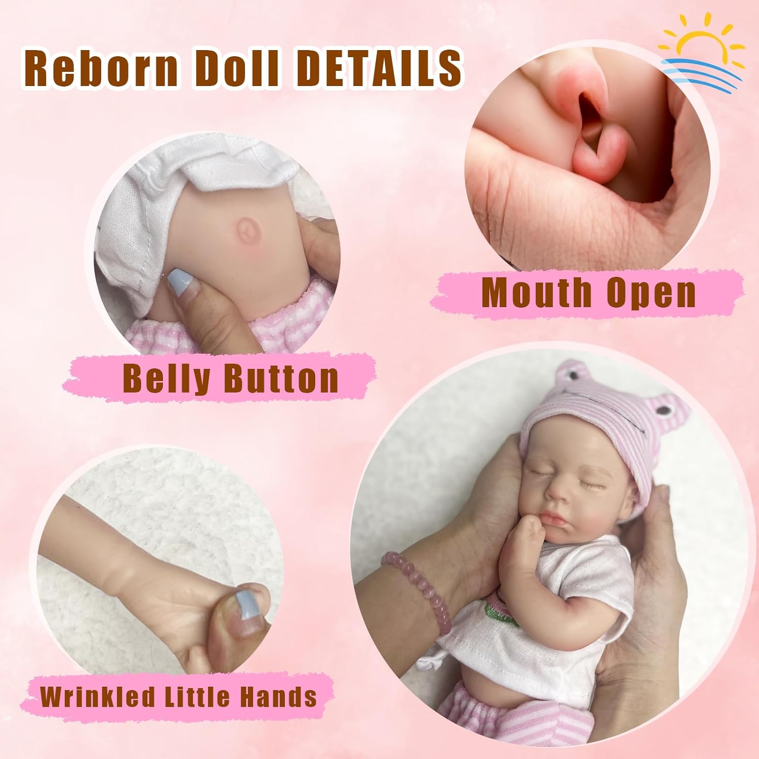 OtardDolls 33cm Reborn Baby Silicone Doll for Kids