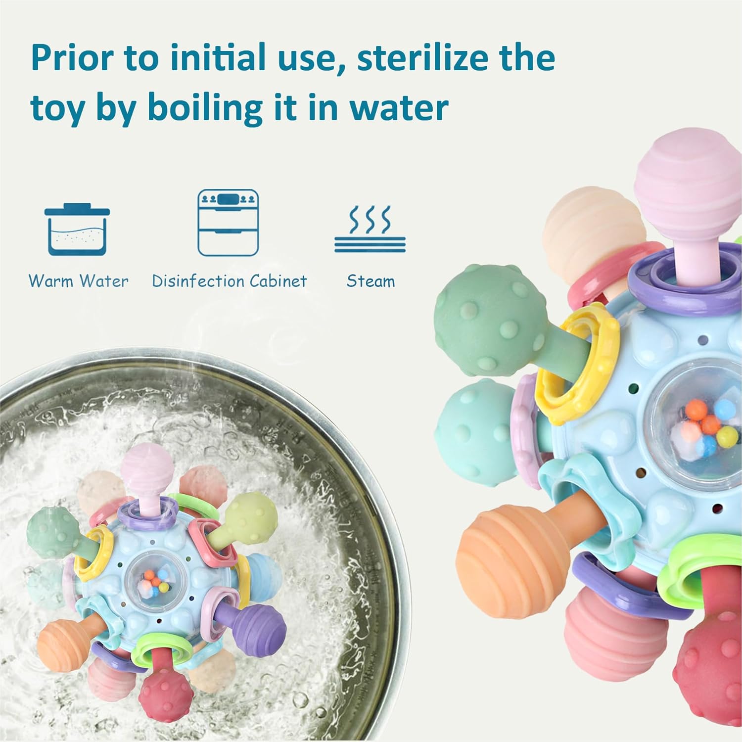 Anzimo Baby Sensory Teether Rattle Toy