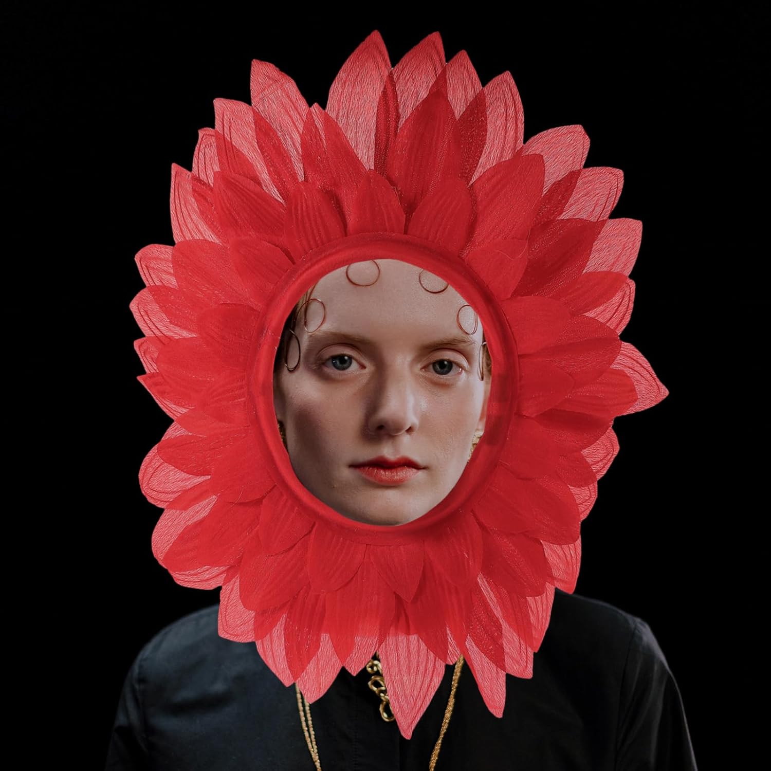 Luxshiny Red Flower Costume Headpiece Party Hat