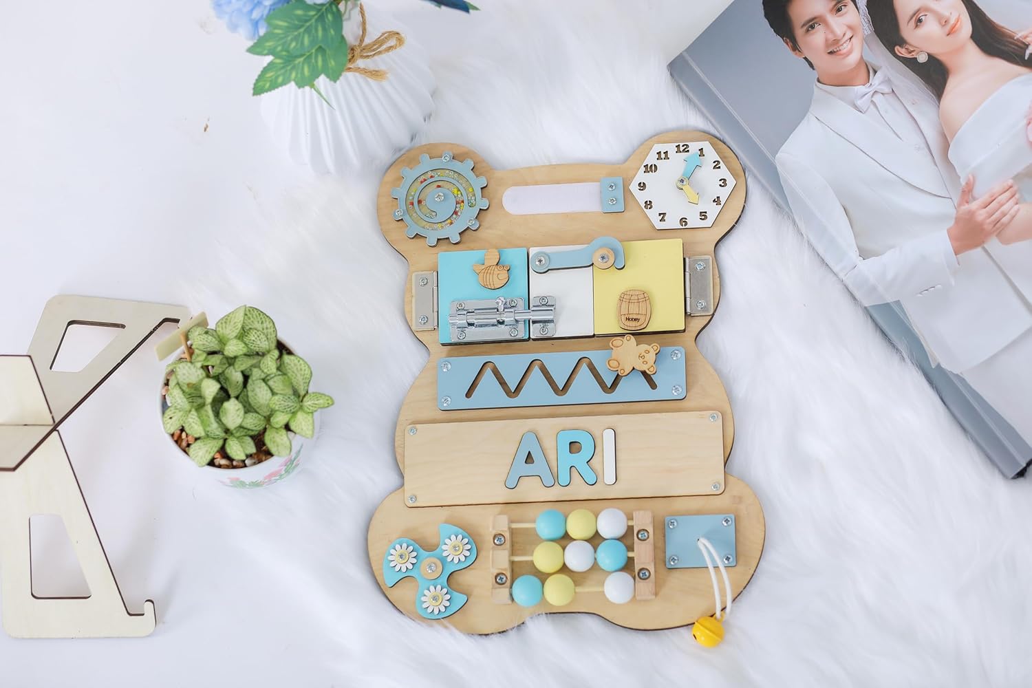Customized Name Puzzle for Toddlers Educational Wooden Busy Board