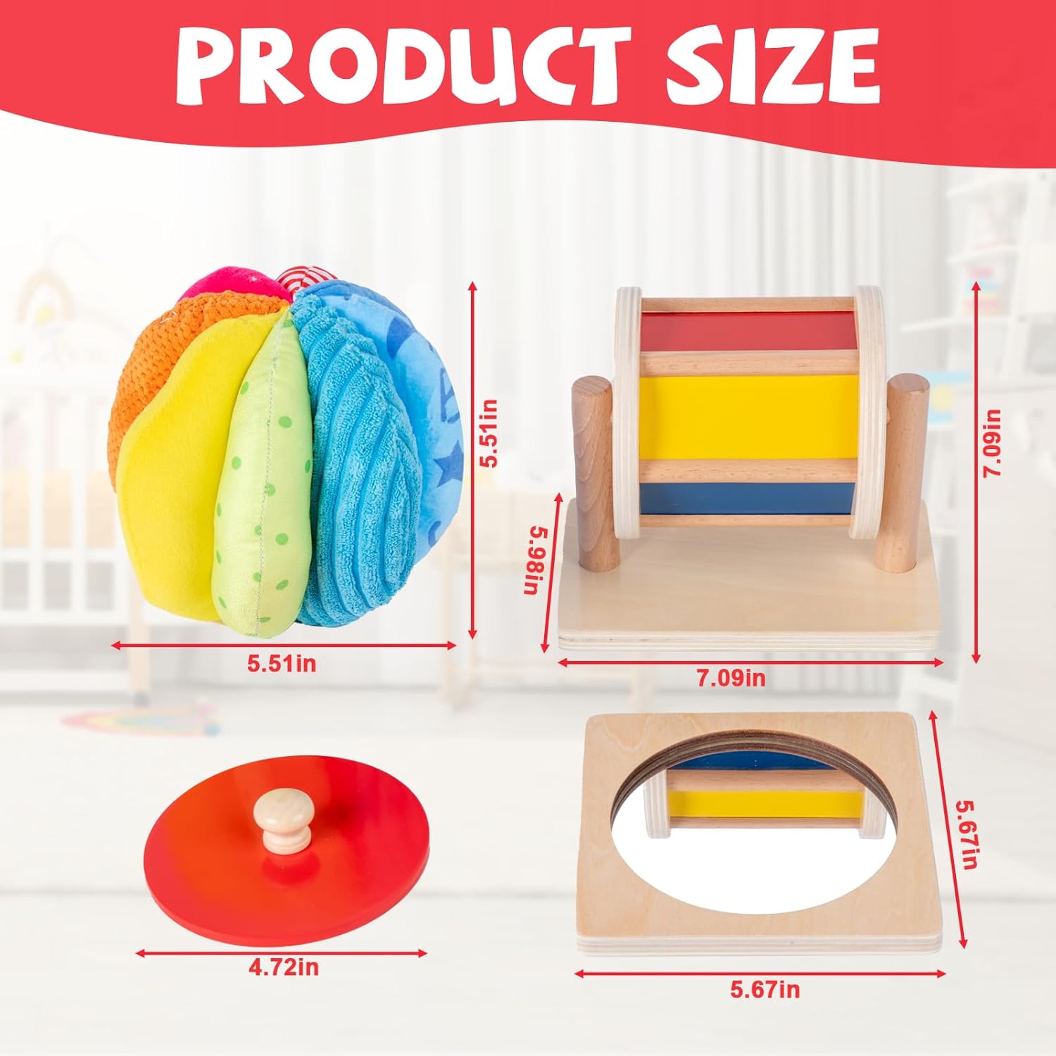 Adena Montessori Baby Toys Play Kit - 6-12 Months