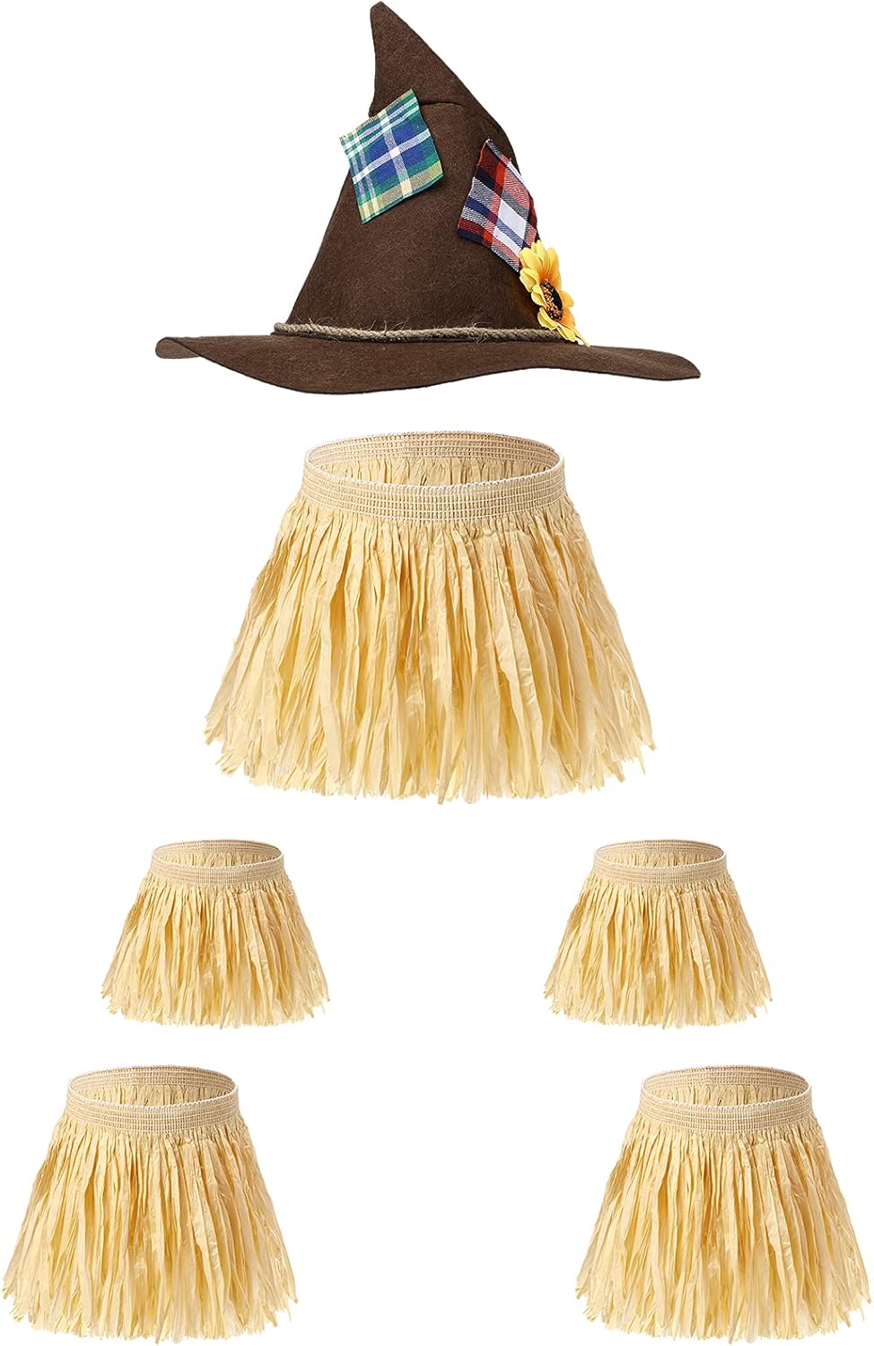 SATINIOR 6-Piece Scarecrow Costume for Kids