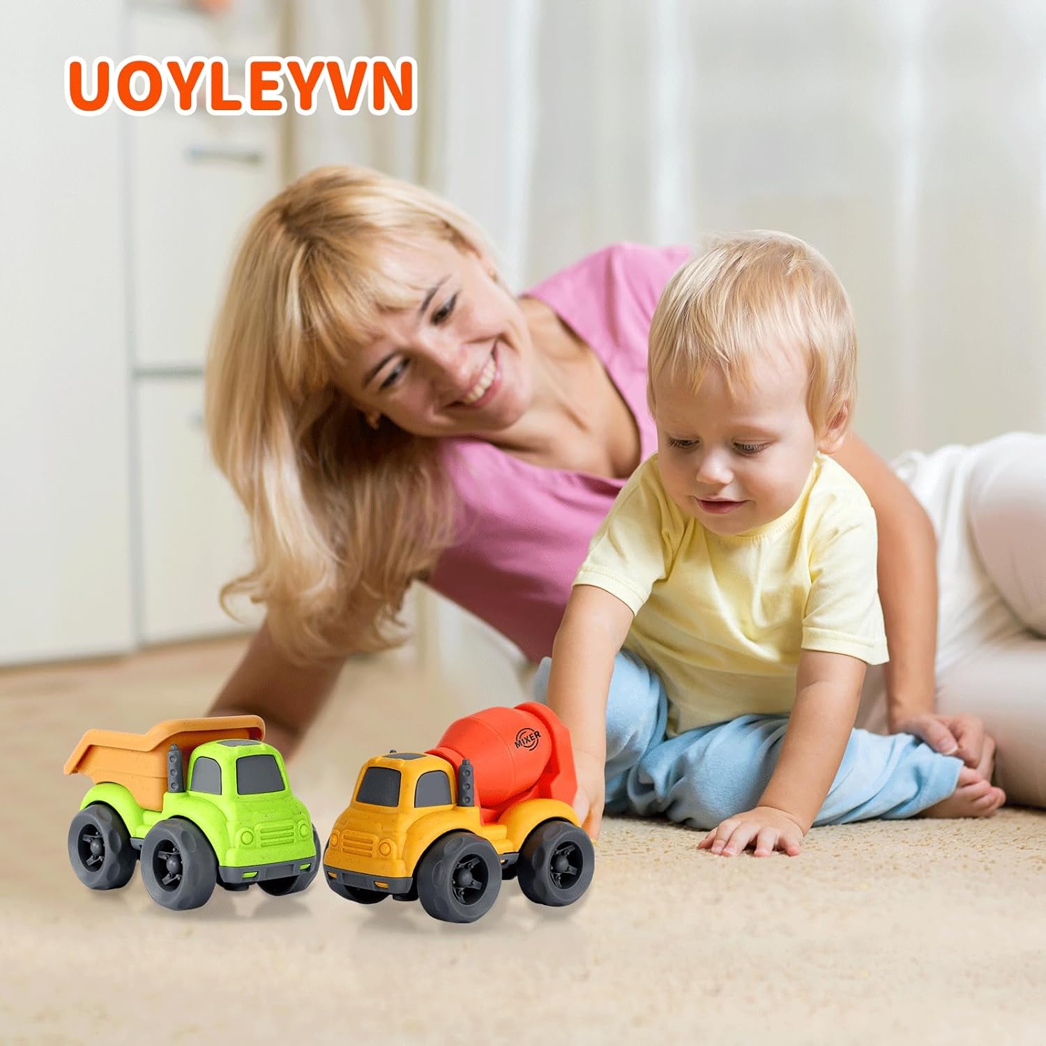 UOYLEYVN Toddler Trucks 1-3 Year Old Play Set