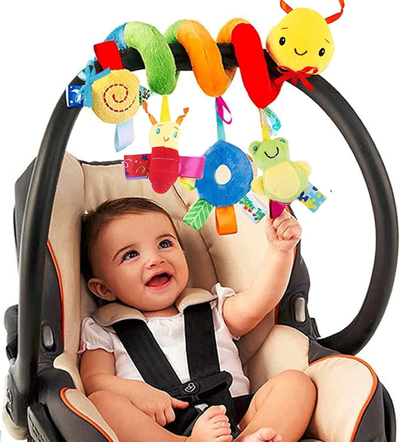 FPVERA Baby Crib Hanging Rattle Toy with Spiral Design and Ringing Bell