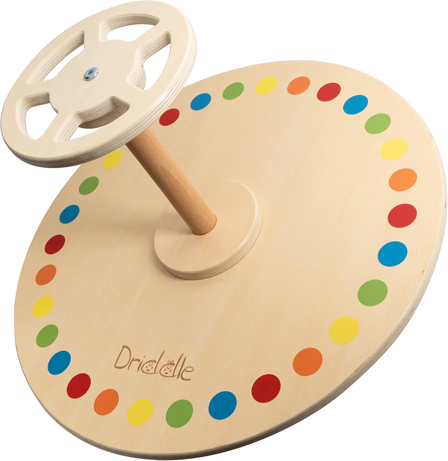 Driddle Wooden Spinner Seat - Sit and Spin Toy for Toddlers Kids