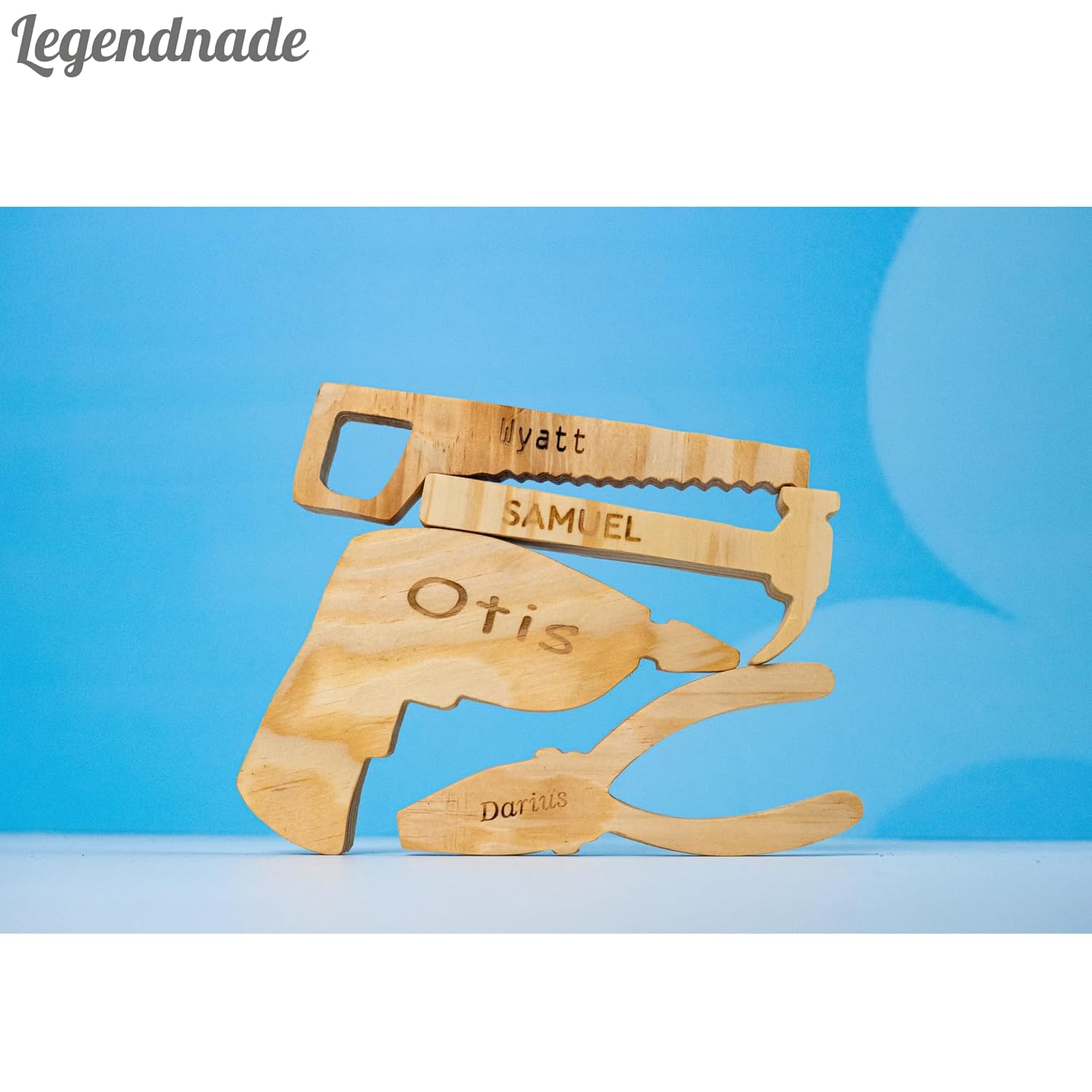 Legendnade Personalized 4-Piece Tool Wooden Toy Set 1