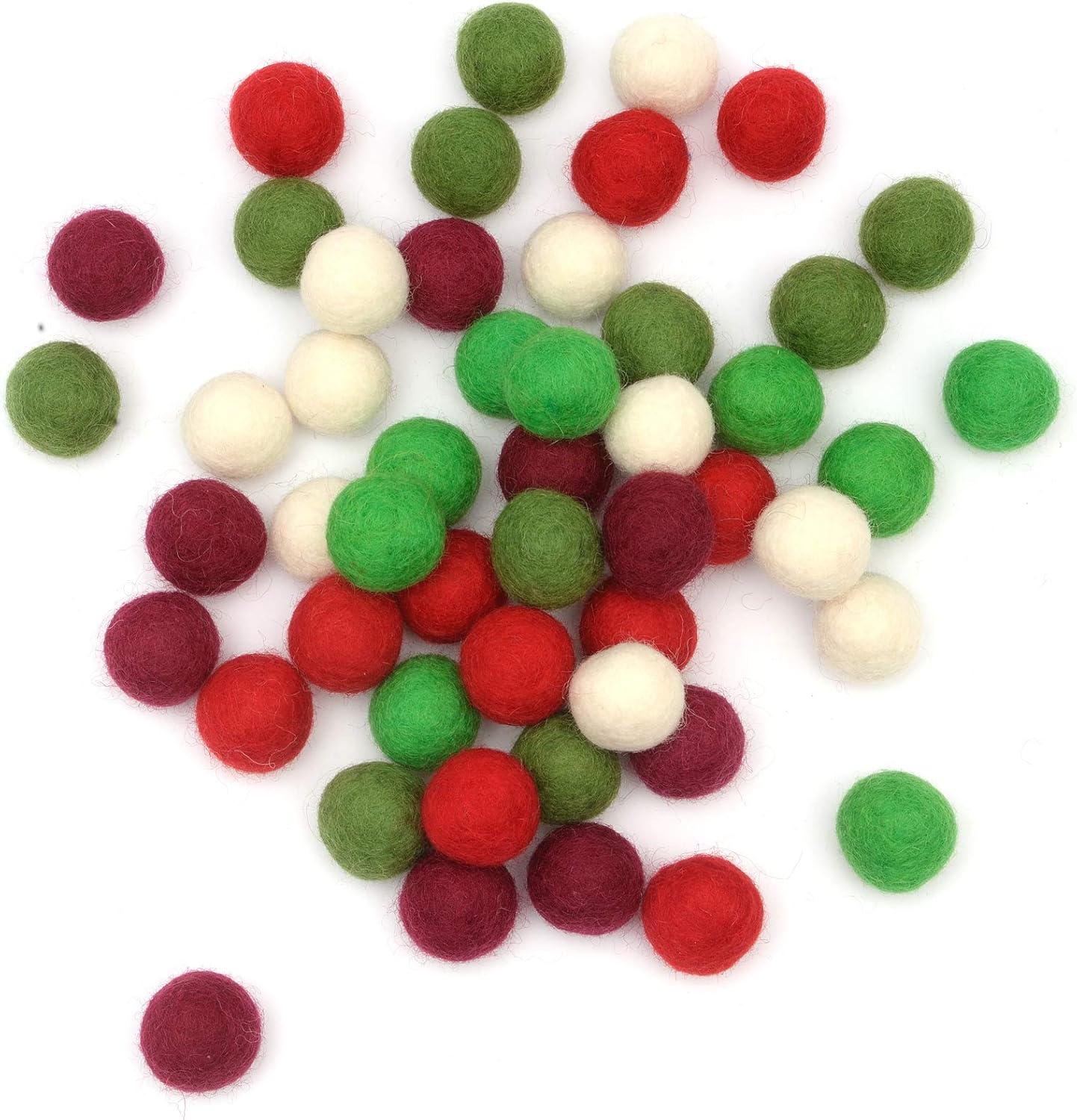 Glaciart One 50pcs Wool Felt Balls 1 Inch for Crafts