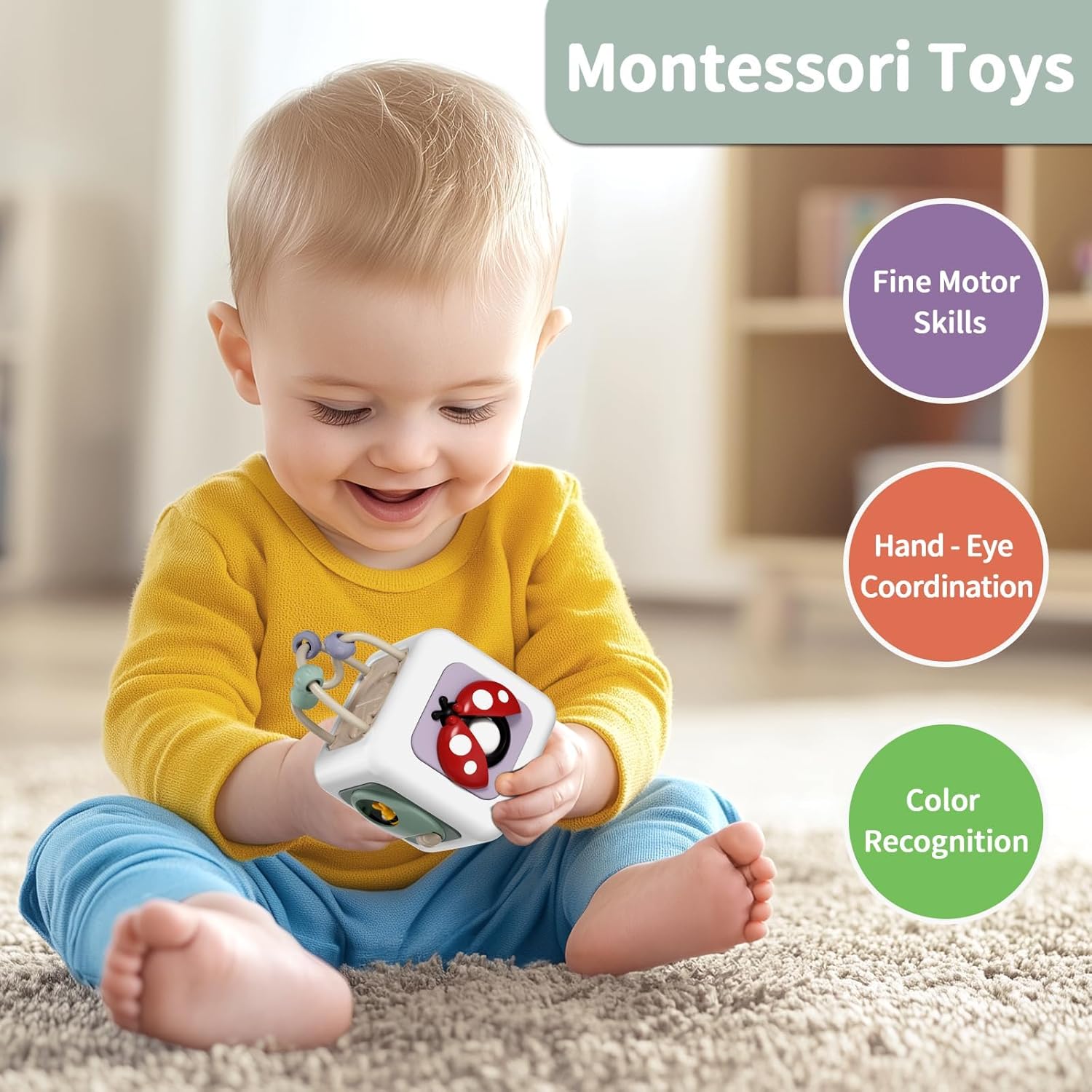 SOCBTNSO Baby Busy Board Cube for 1 Year Old